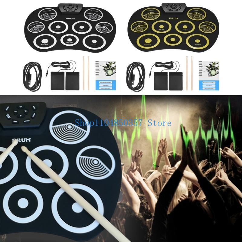 Electronic Drum Kit For Kids - 652F Set batteria avvolgibile con per