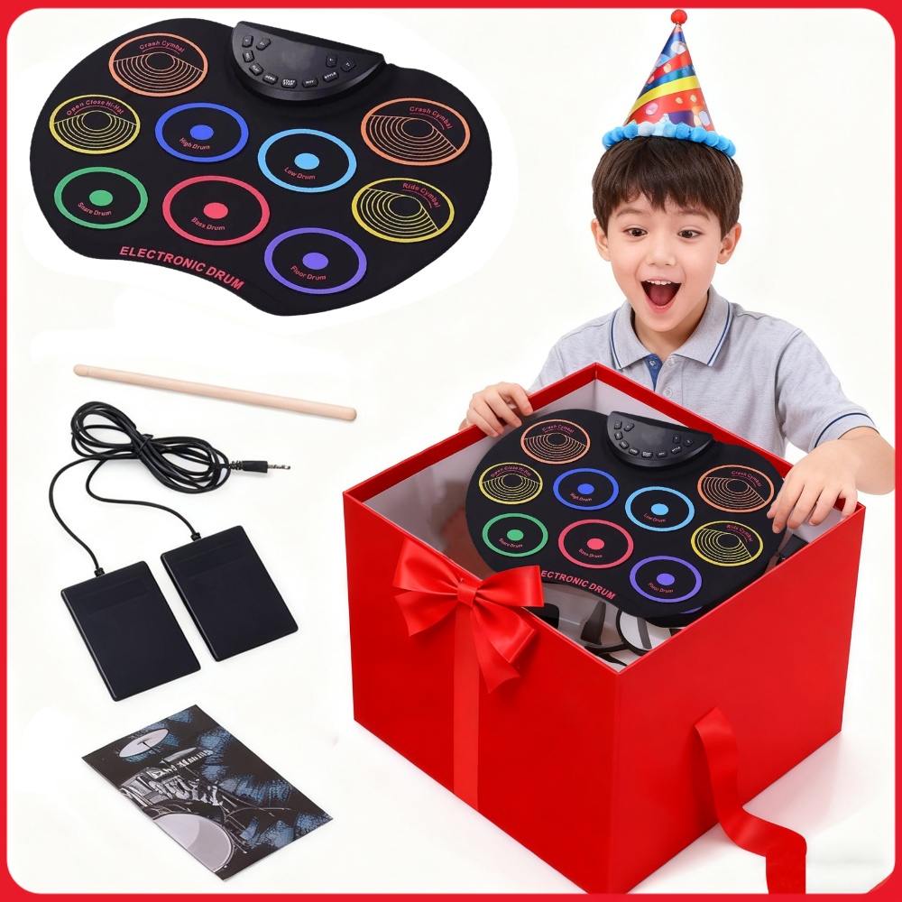 Electronic Drum Set Roll Up - Set di batteria elettronica con cavo