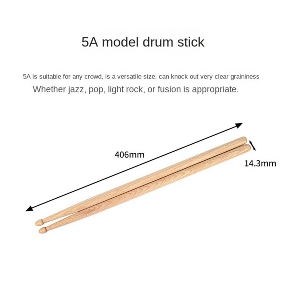 Drumsticks 5A Maple - Bacchette da batteria classiche in legno,
